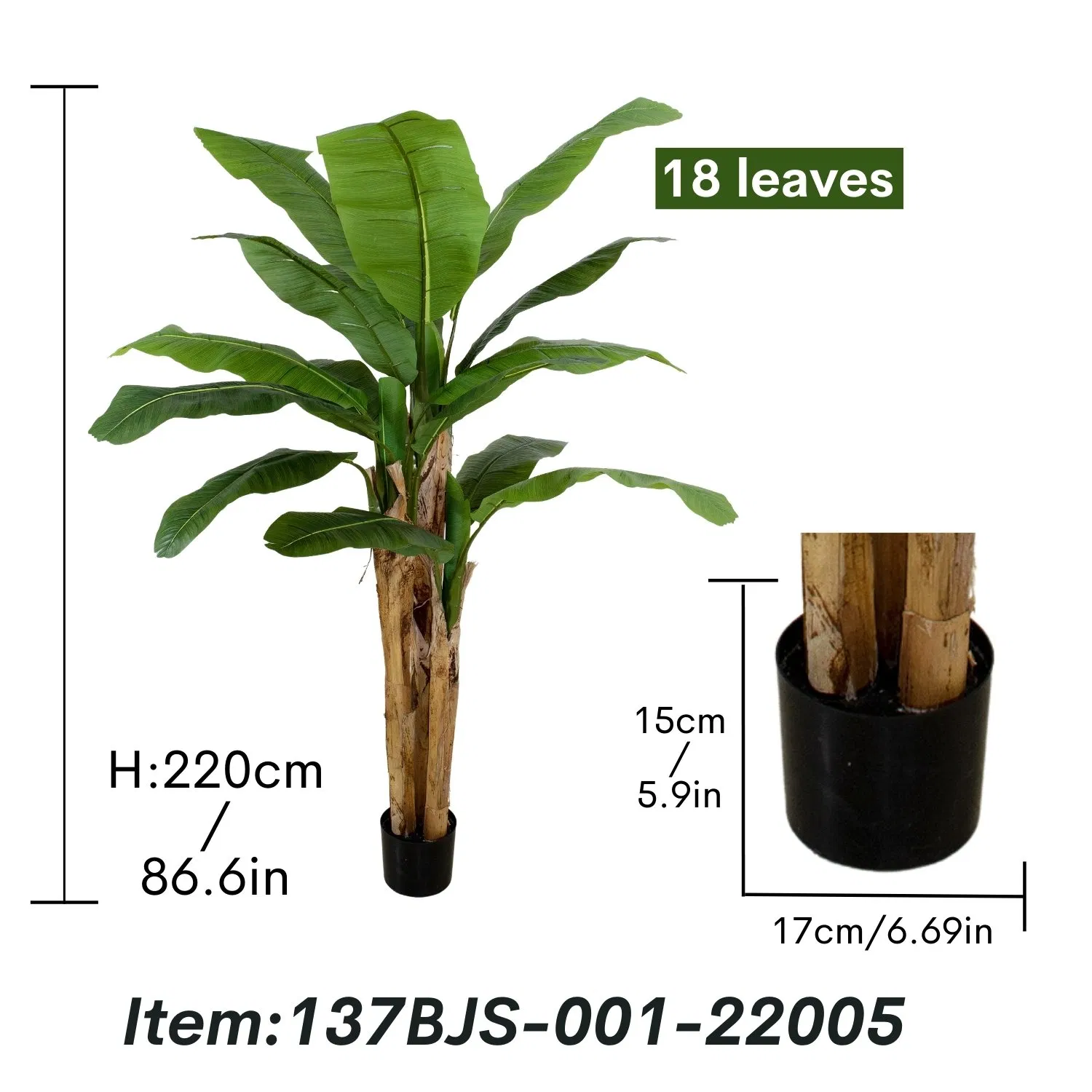 Faux Palm Tree with Real Bark