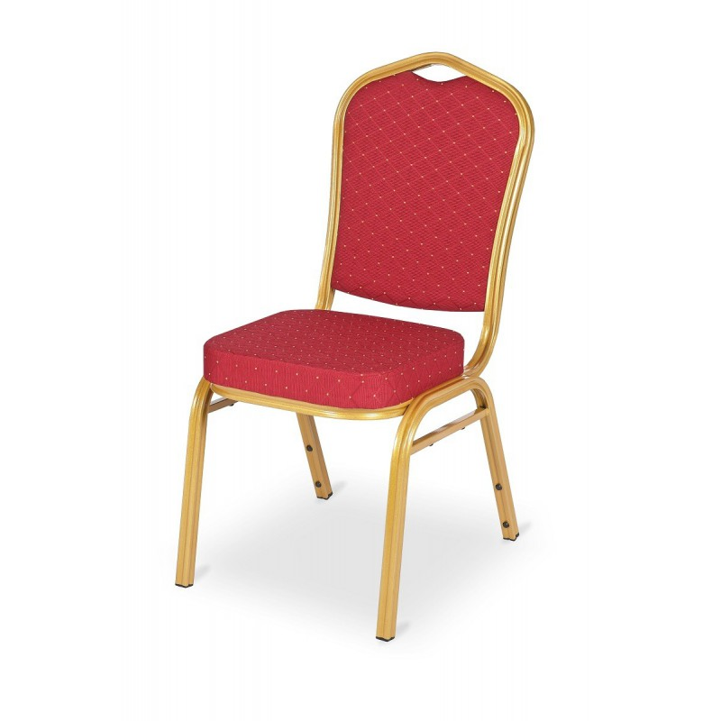 Golden Metal Upholstered Banquet Chair