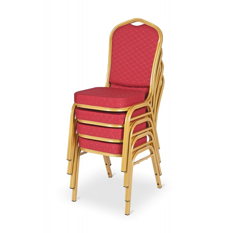 Golden Metal Upholstered Banquet Chair