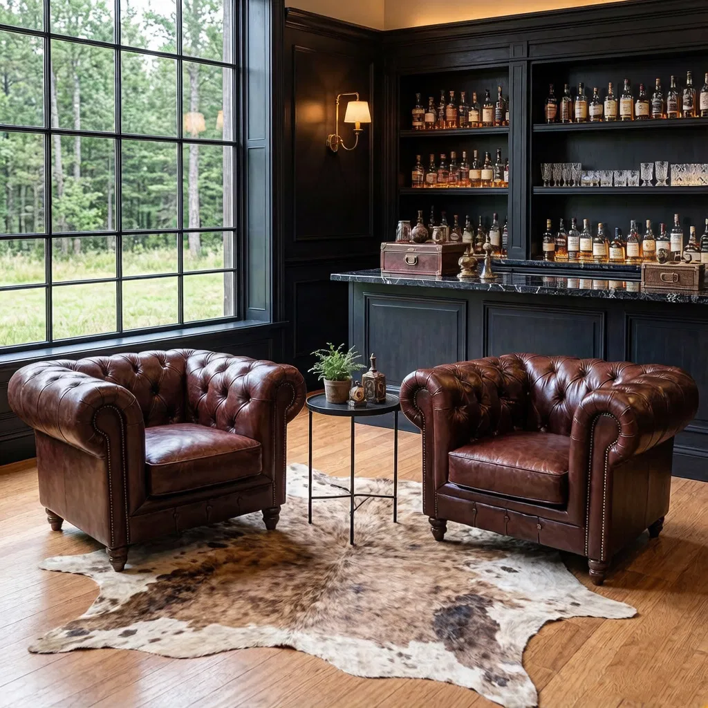 Chesterfield Leather Bar Armchair