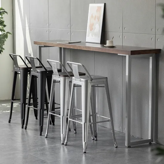 Elegant Modern Metal Bar Chair