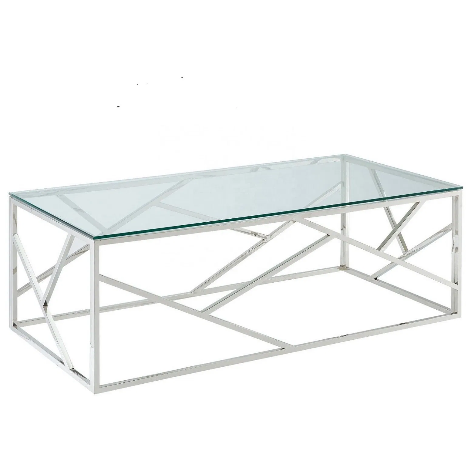 Glass Marble Steel Coffee Table