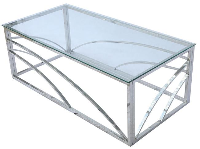 Glass Marble Steel Coffee Table