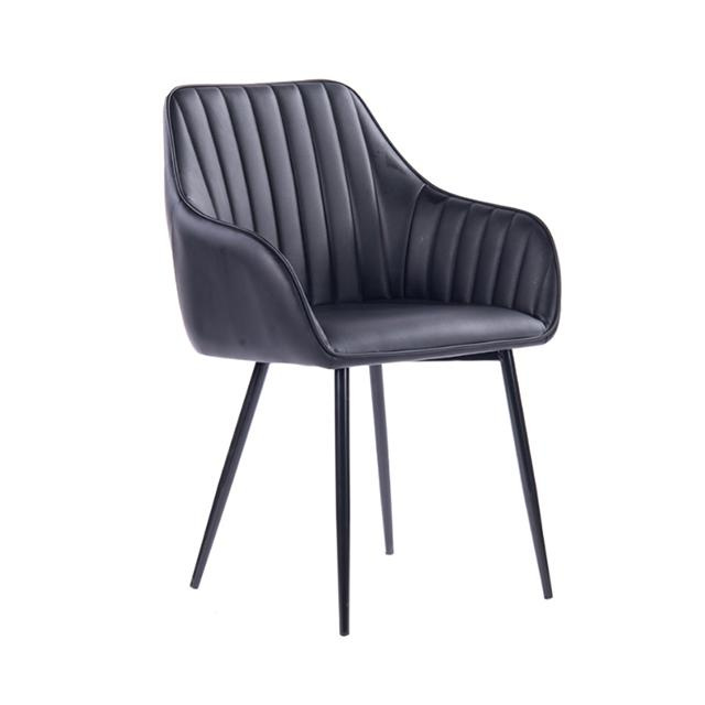 Black Faux Leather Cafe Chair