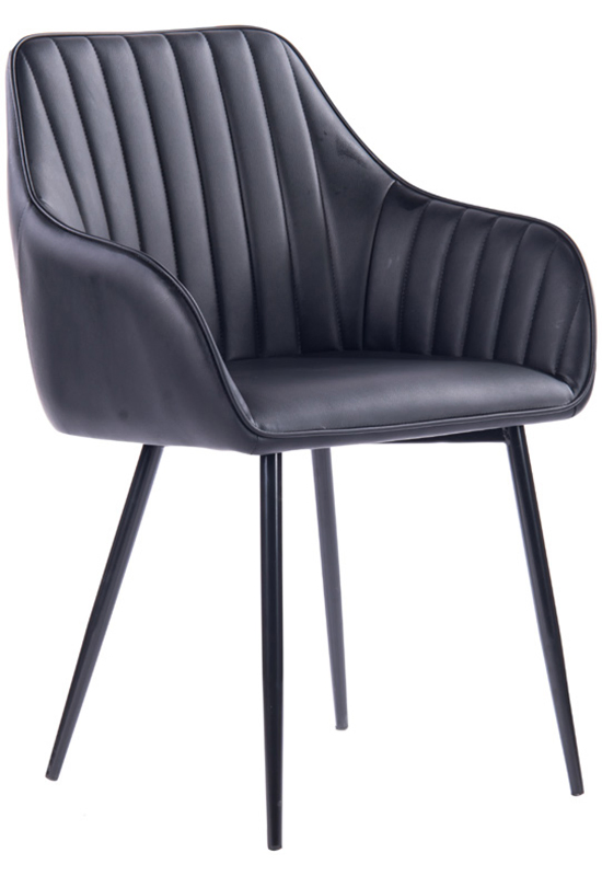 Black Faux Leather Cafe Chair