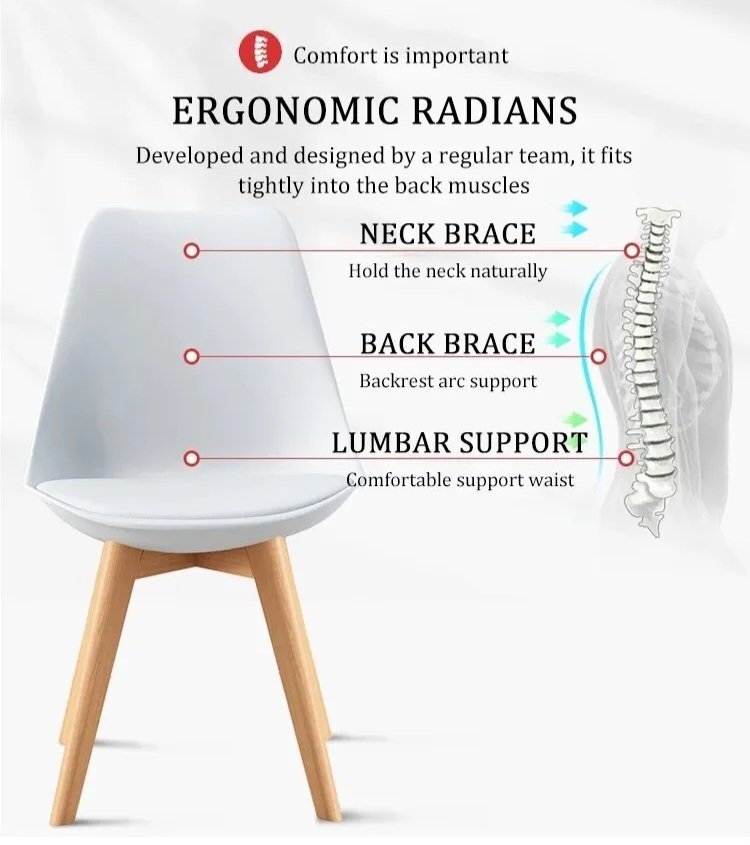 Eames Style Retro Cushion Chair (White)