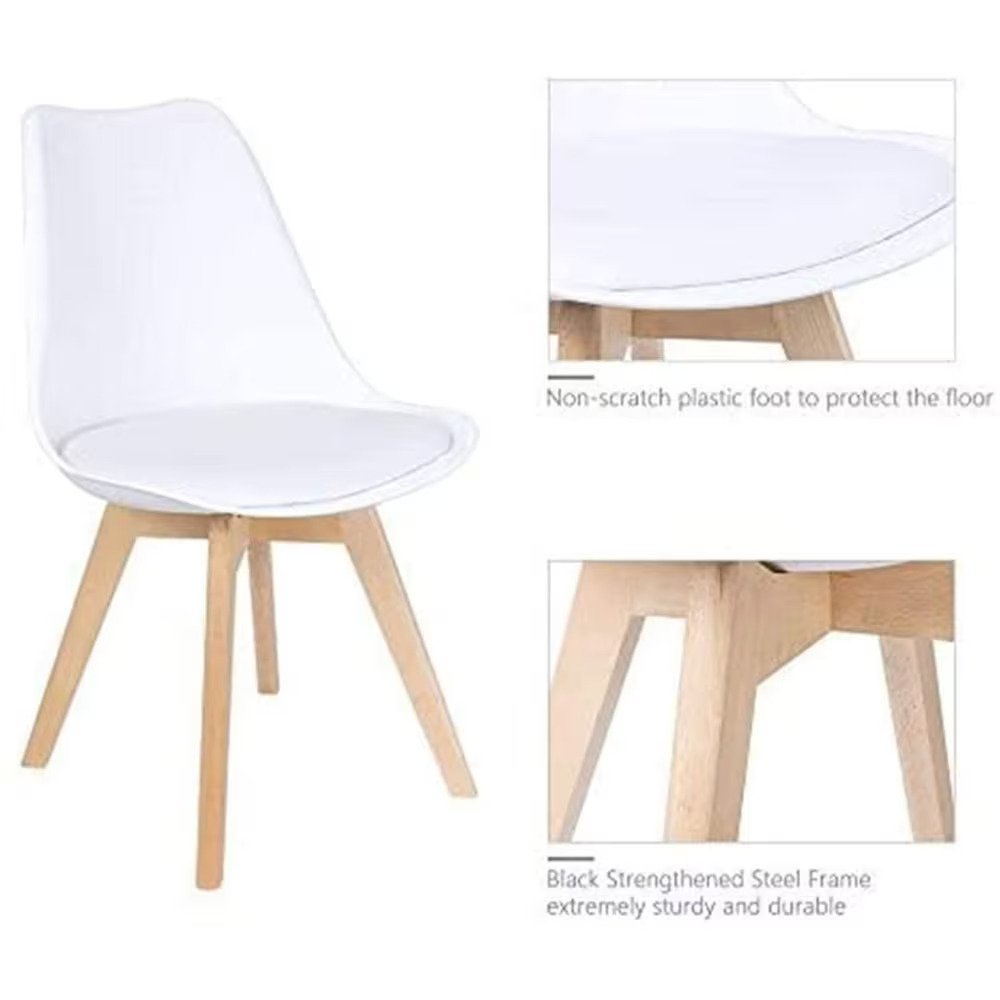 Eames Style Retro Cushion Chair (White)