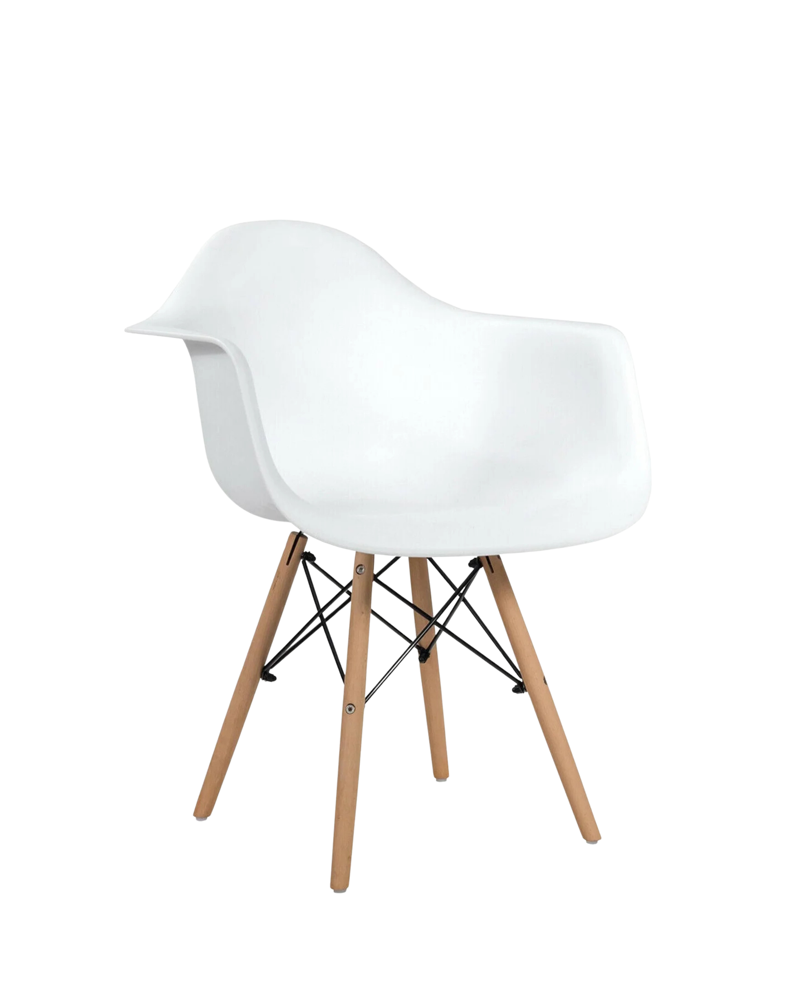 Eiffel Leg Arm Sided Chair (White)