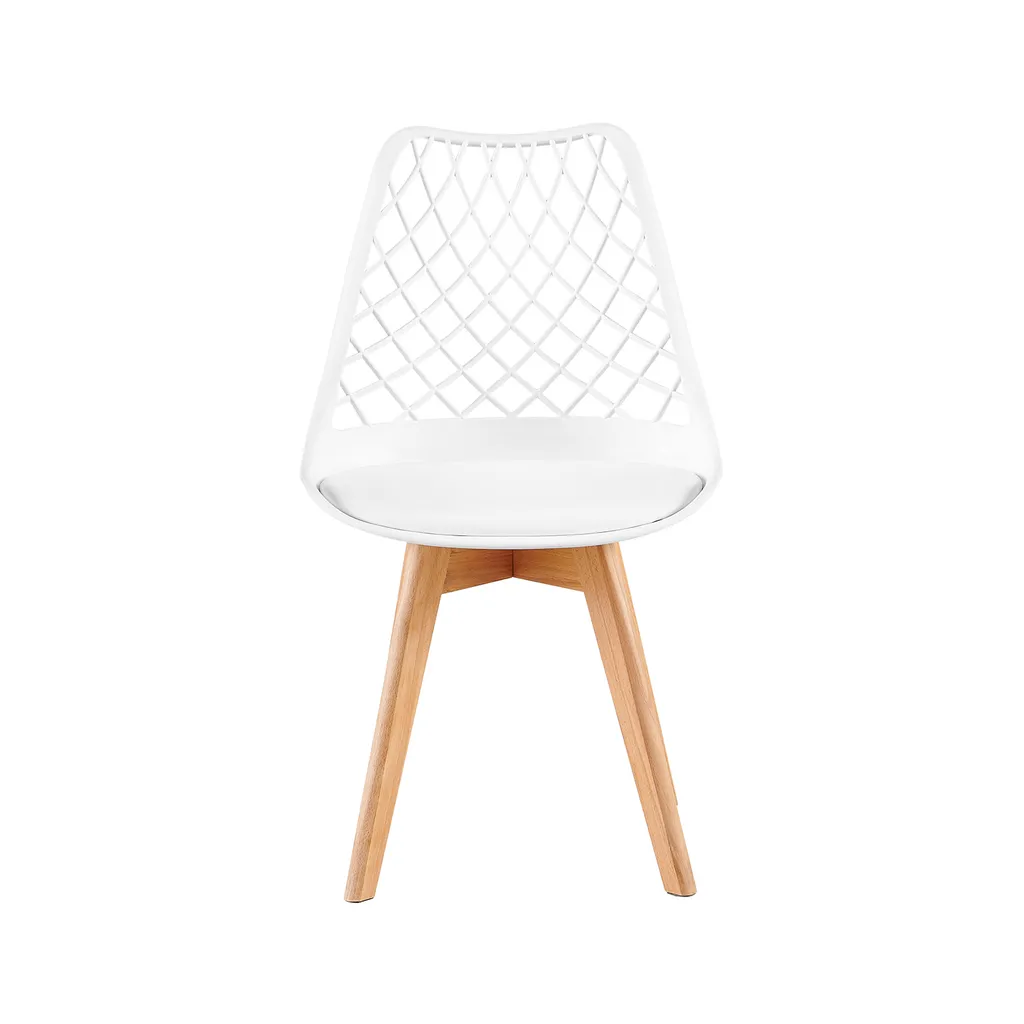 Mesh Back Style Cushion Seated Dining Chair (White)