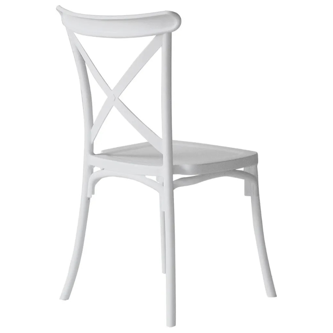 Polypropylene Cross Back Dining Chair (White)