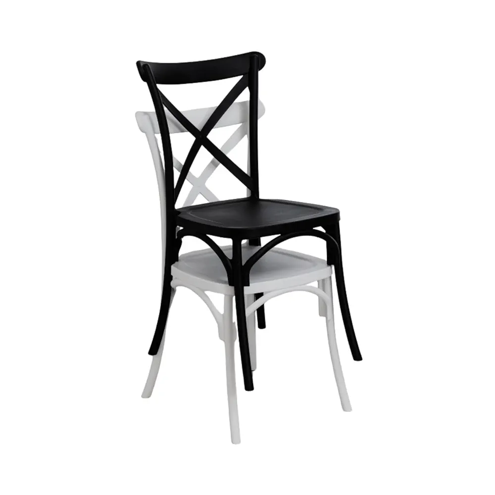 Polypropylene Cross Back Dining Chair (White)