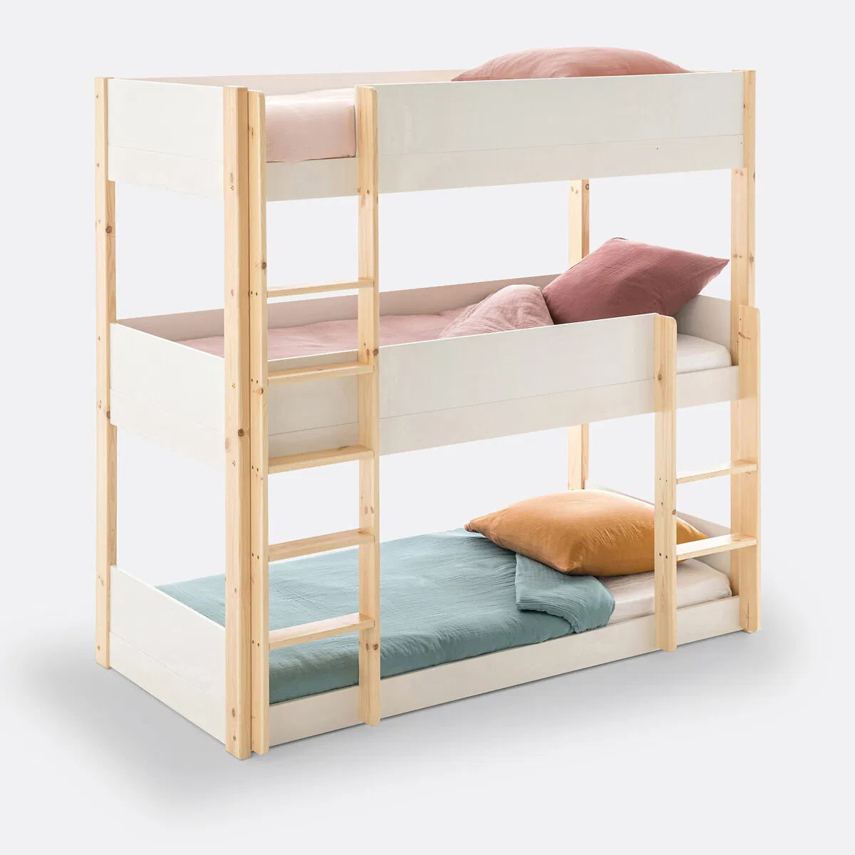 Solid Wood Triple Bunk Bed