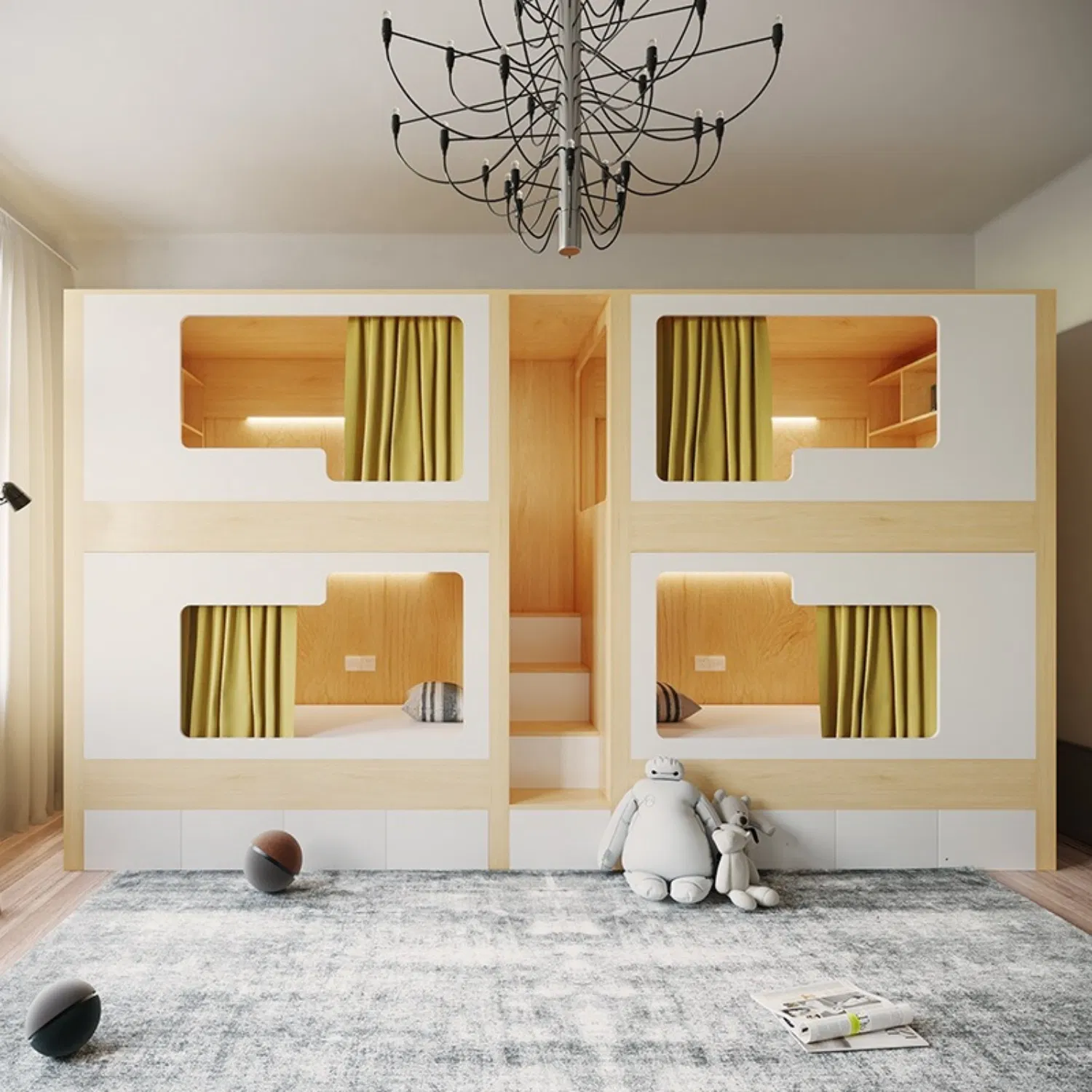 Soundproof Capsule Bunk Bed