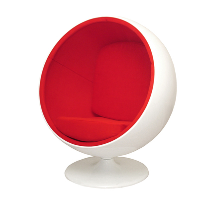 Round White Velvet Chair