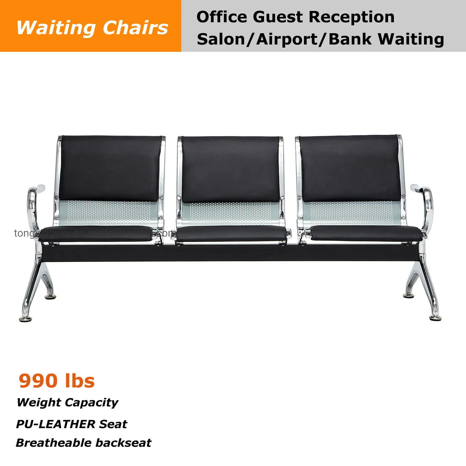 3 Seater Padded Steel Bench