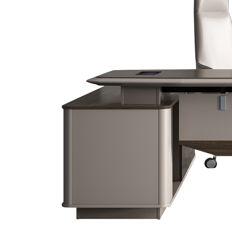 Wooden Office Desk with Side Cabinet