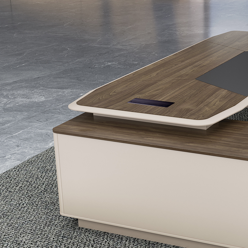 Wooden Office Desk with Side Cabinet
