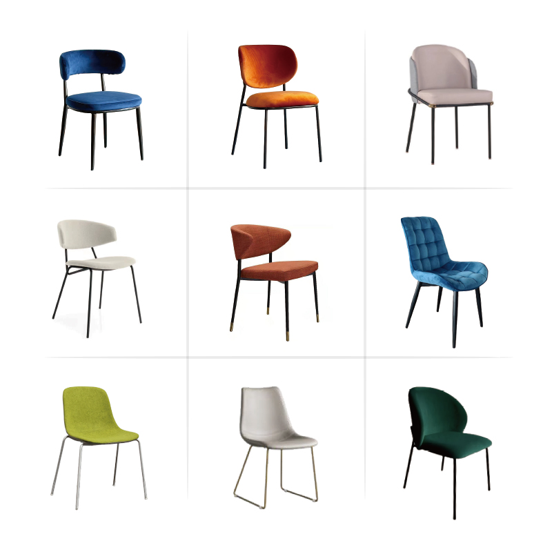 Fabric Leather Metal Frame Chair